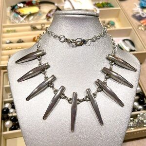 Silvertone Contemporary Necklace